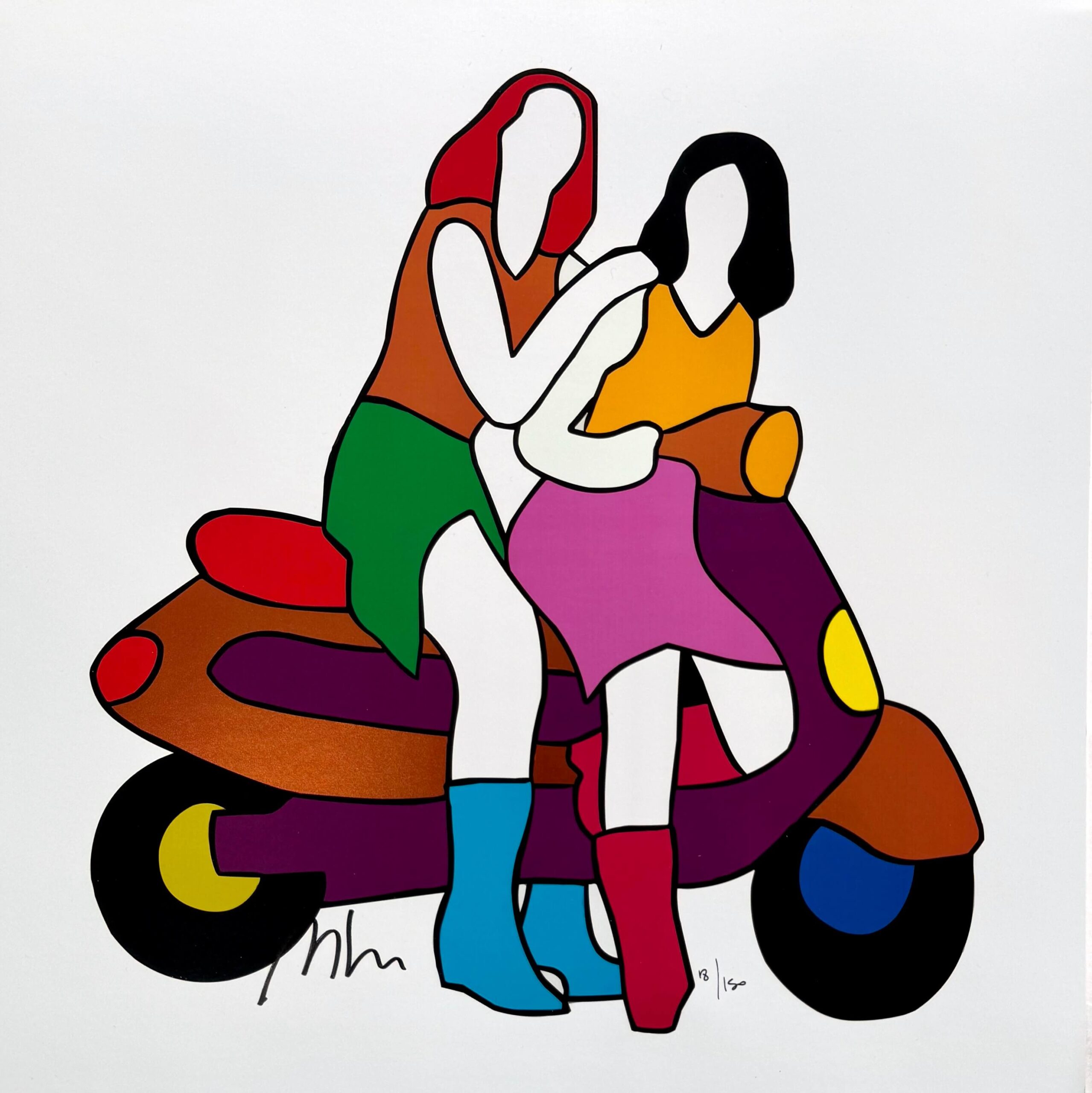 Marco Lodola Amiche in vespa