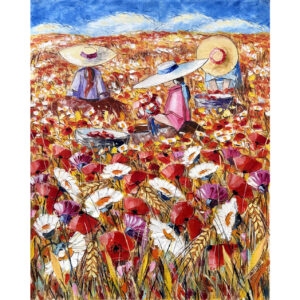 Angelo Favaro Figure nel campo in fiore fronte