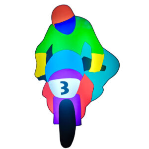 Marco Lodola Motociclista scultura luminosa